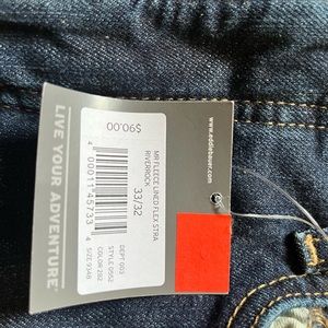 NWT EDDIE BAUER MENS FLEECE LINED JEANS